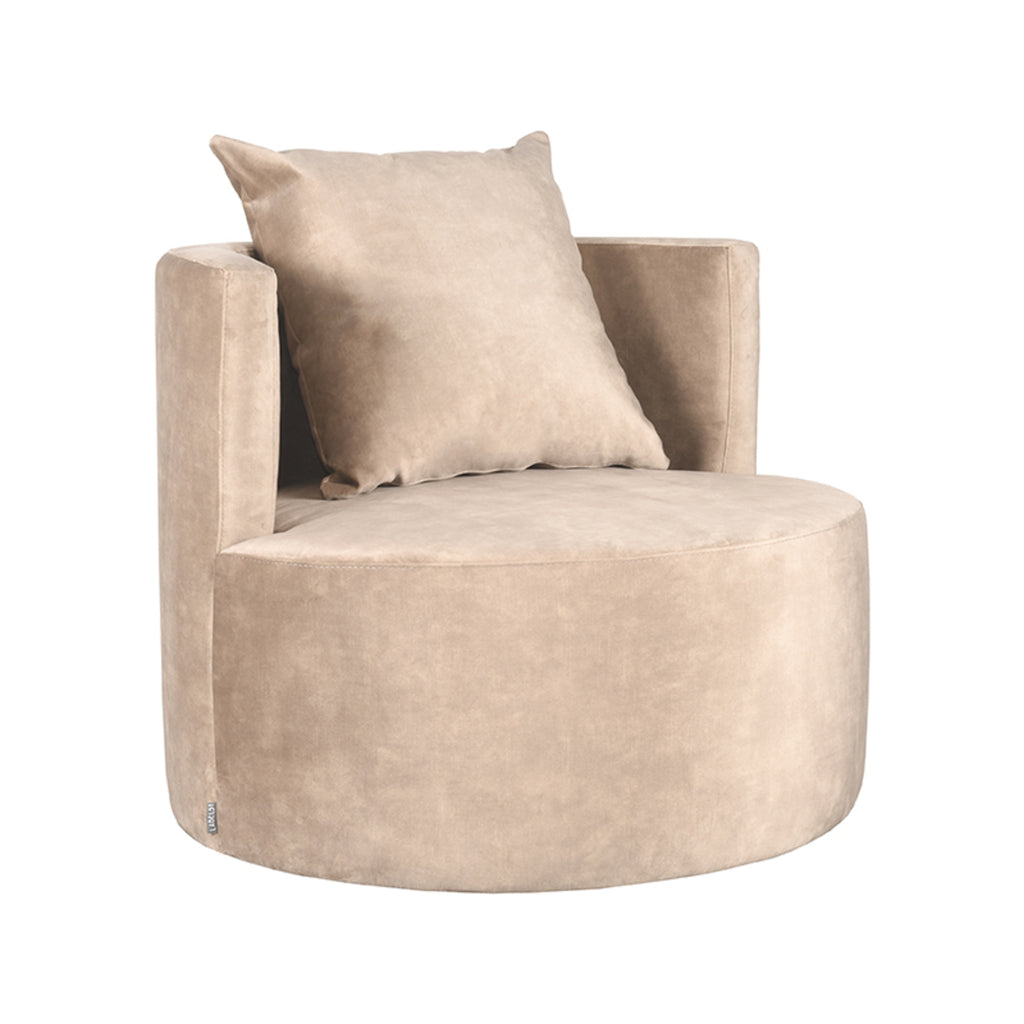 label51 fauteuil evy - natuurlijk - velours