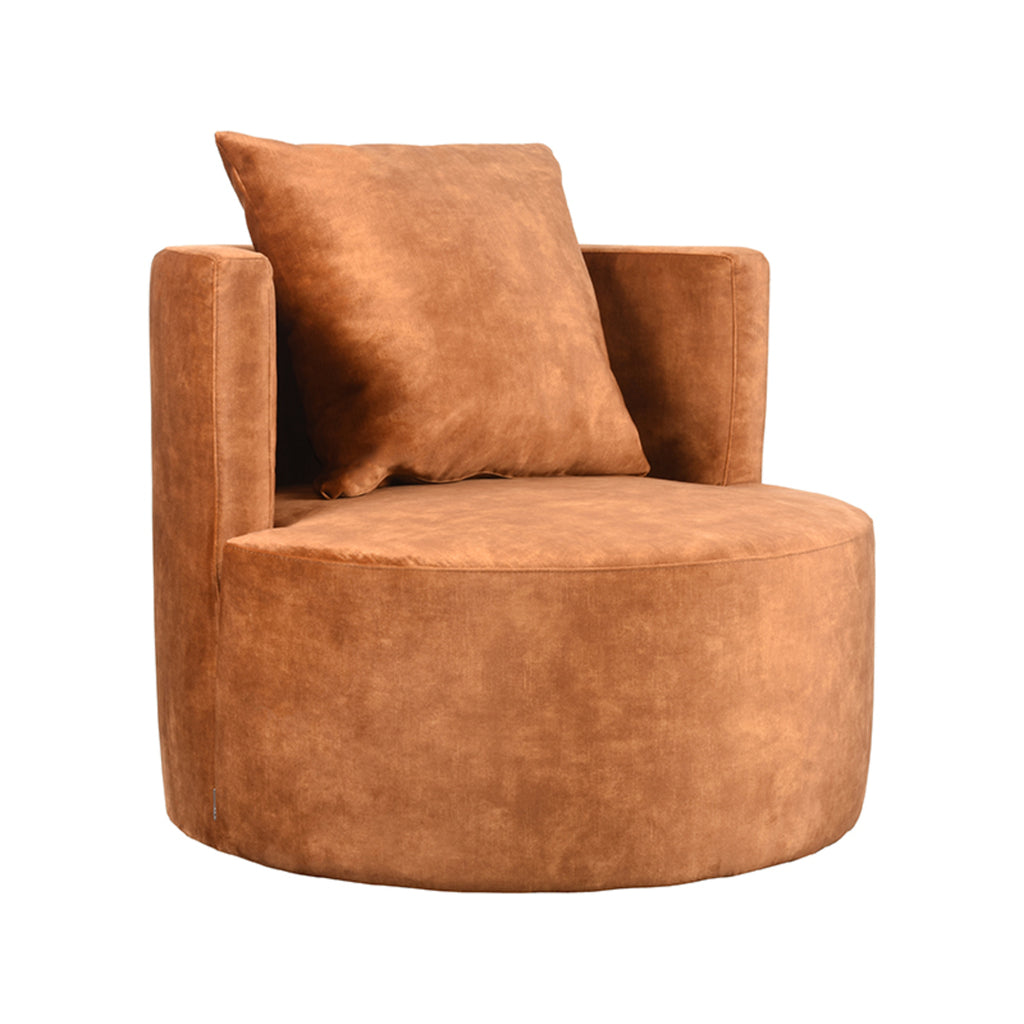 label51 fauteuil evy - oker - velours