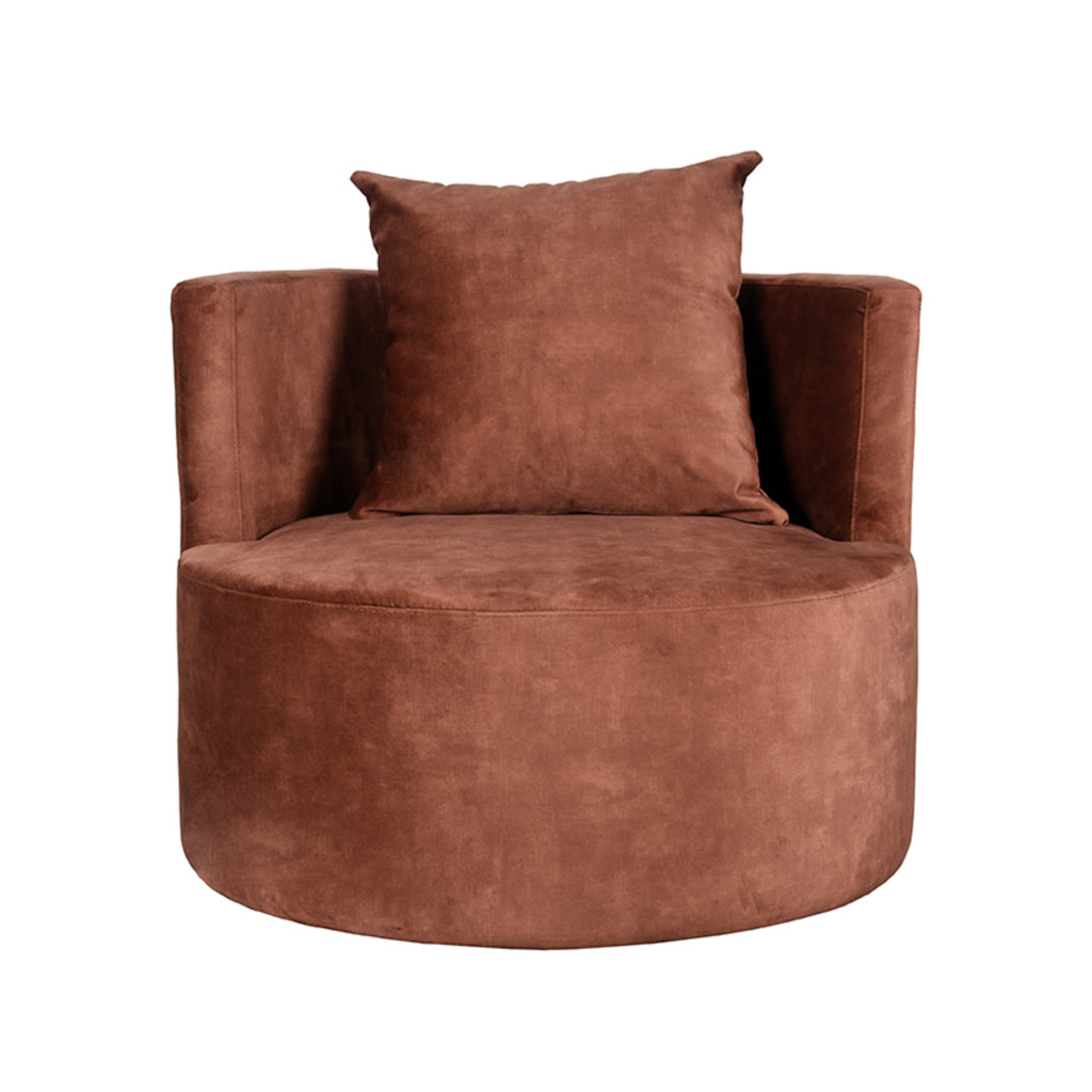 label51 fauteuil evy - rust - velours