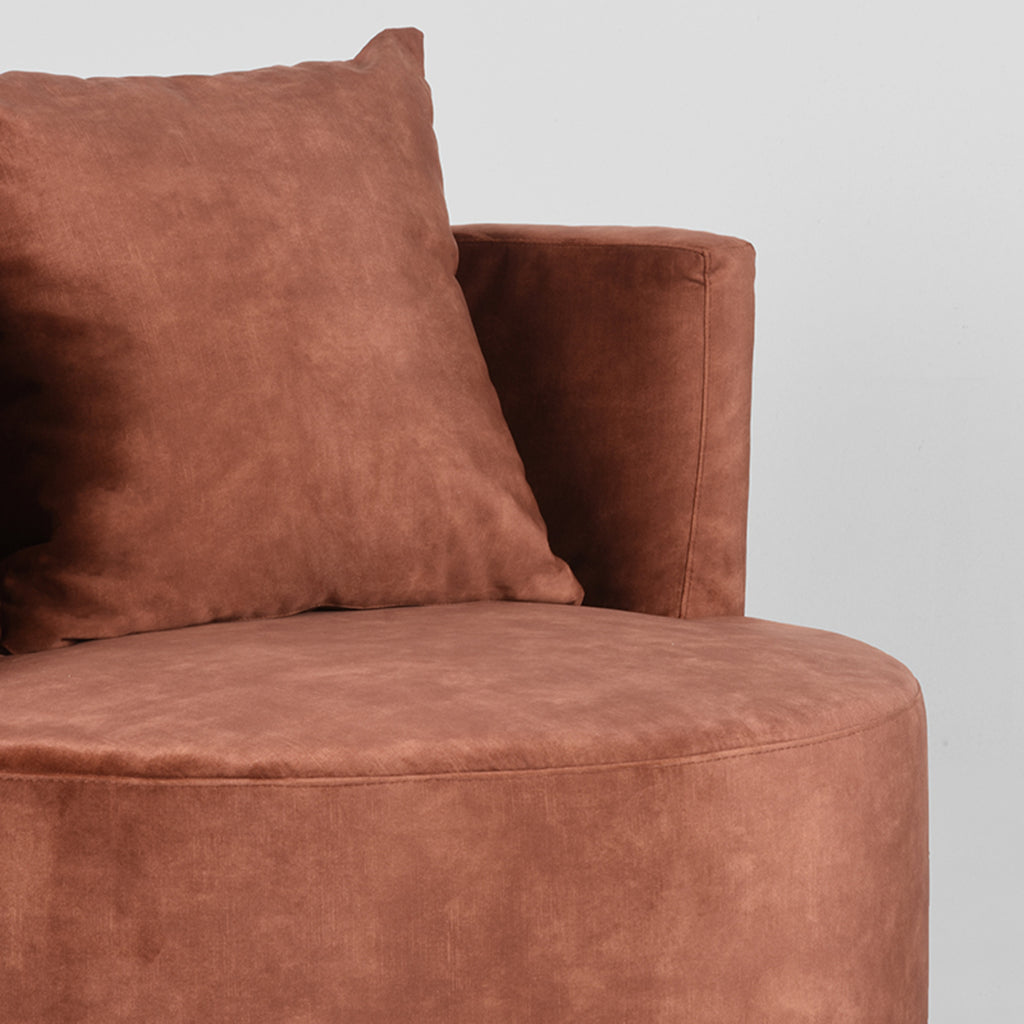 label51 fauteuil evy - rust - velours