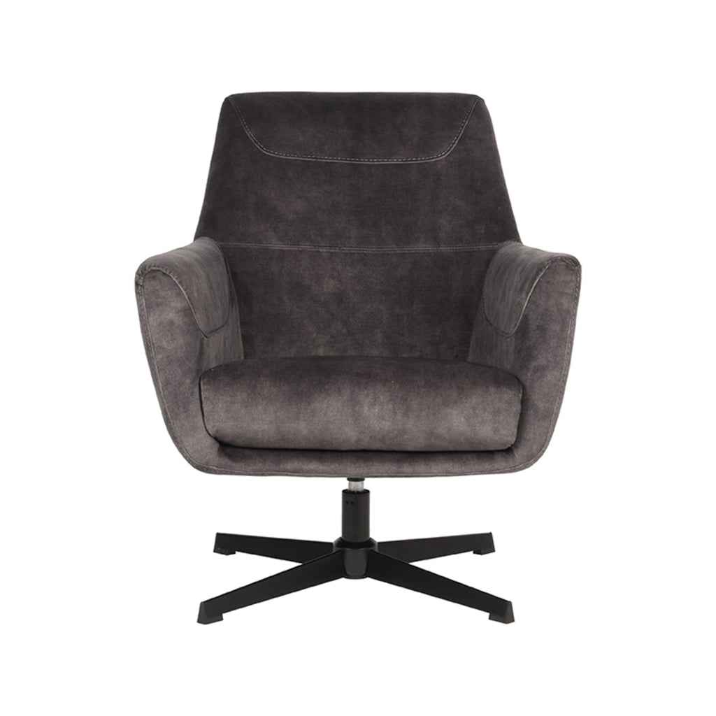 label51 fauteuil toby - antraciet - velours