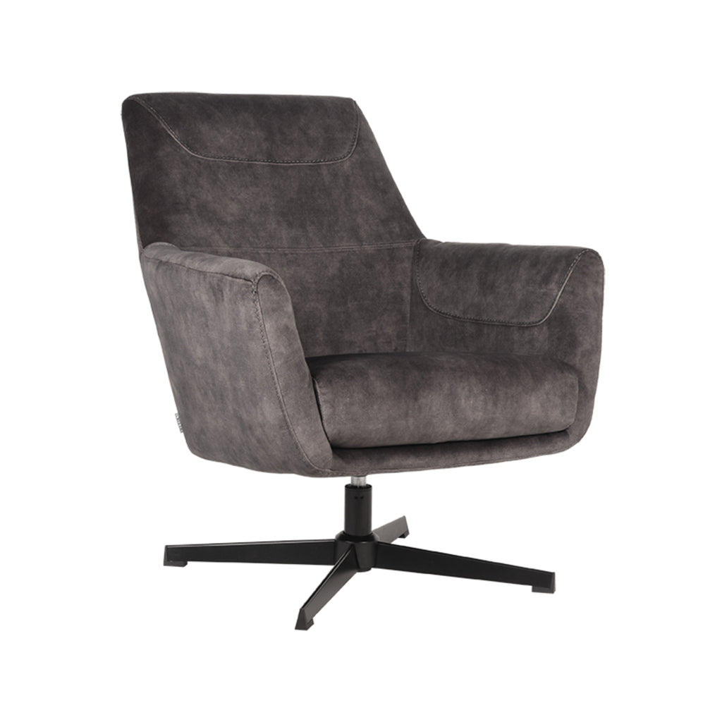 label51 fauteuil toby - antraciet - velours