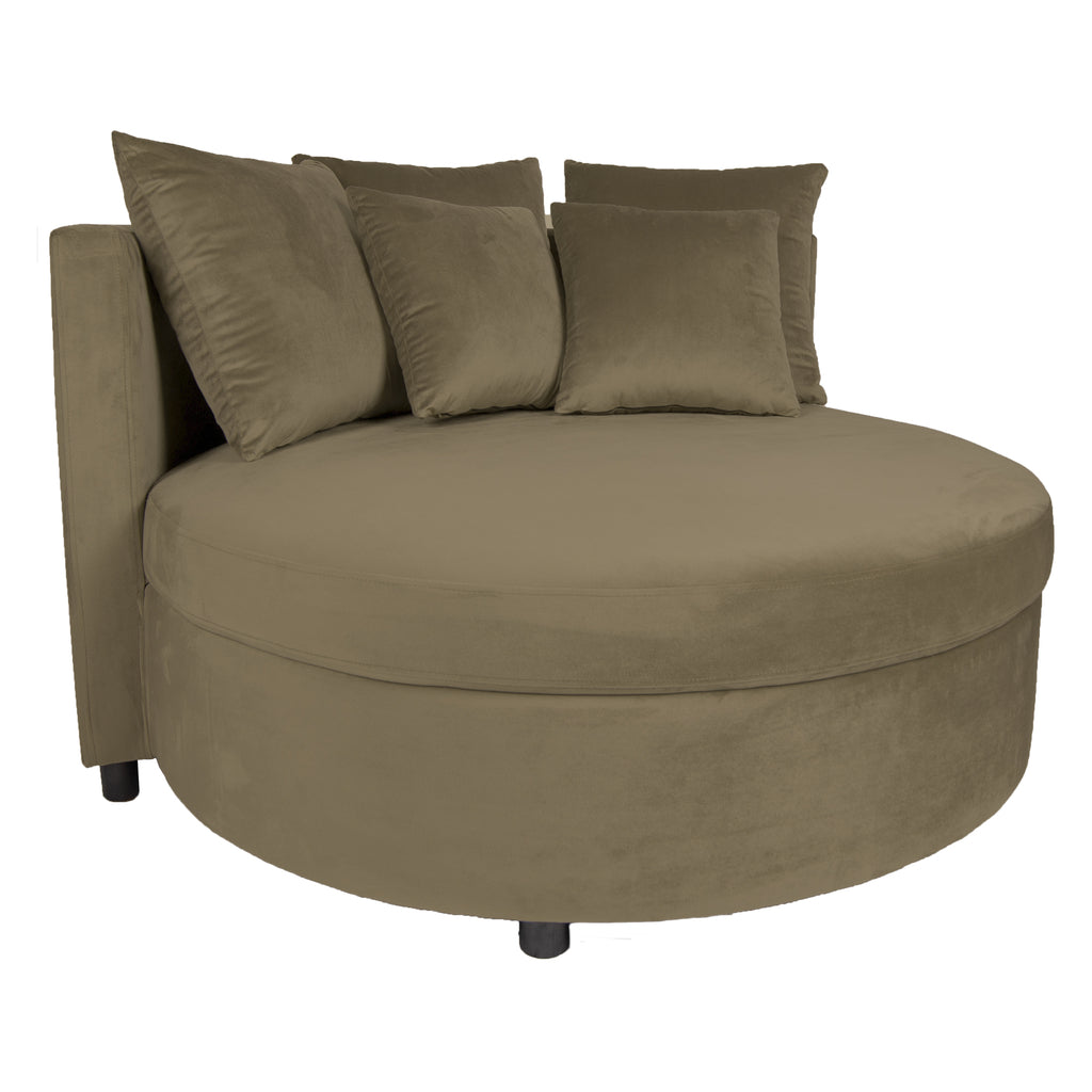 fayen velvet sand fauteuil half round kd