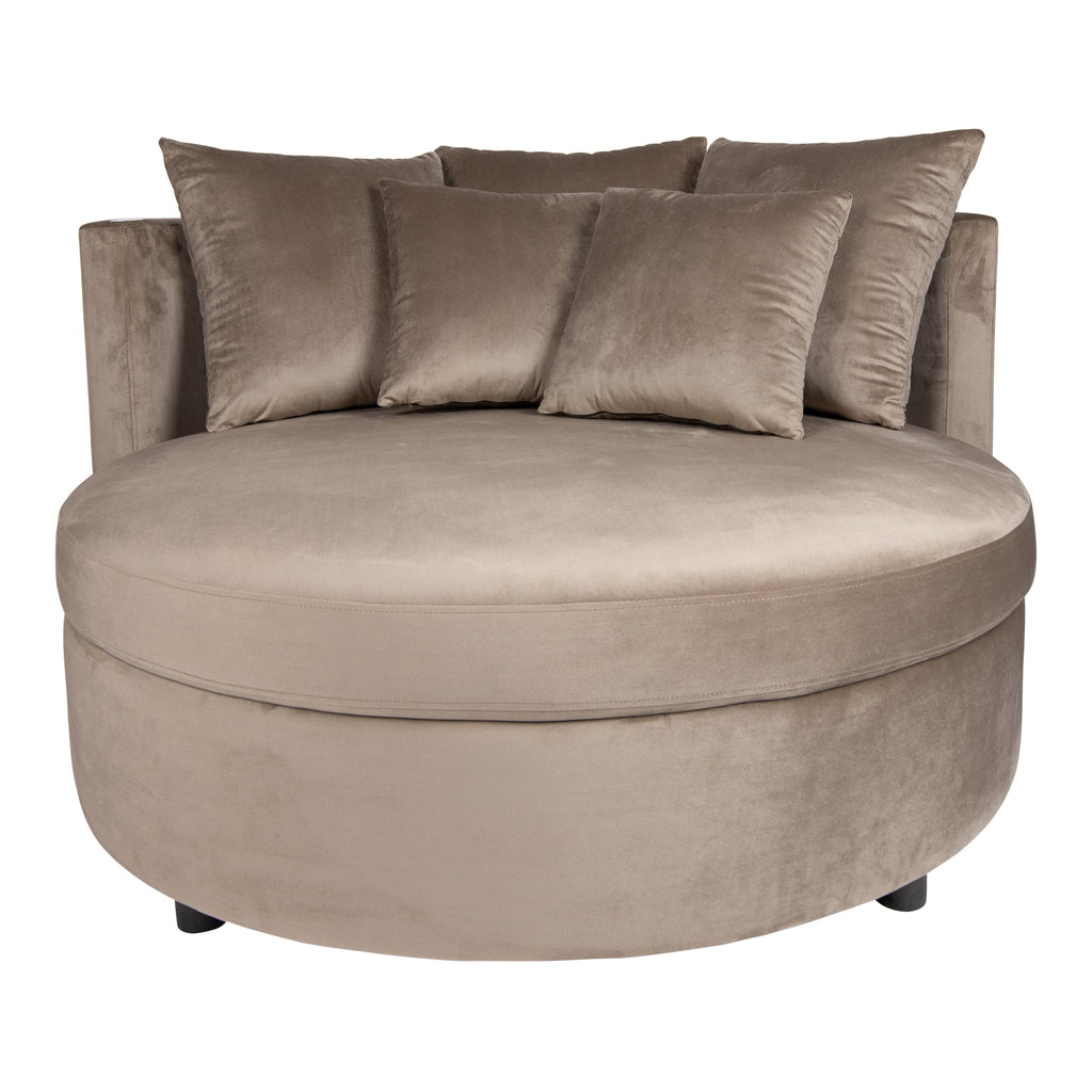 fayen velvet sand fauteuil half round kd