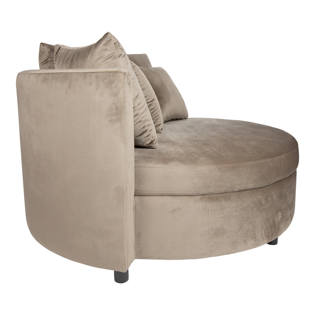 fayen velvet sand fauteuil half round kd