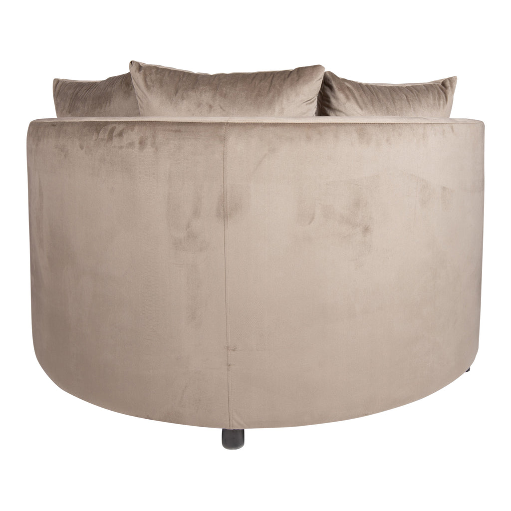 fayen velvet sand fauteuil half round kd