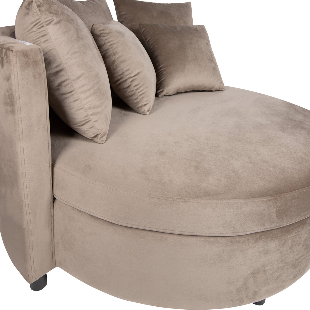 fayen velvet sand fauteuil half round kd