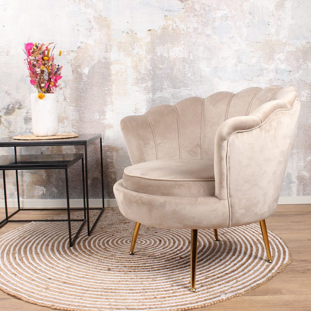 feliz fauteuil velvet champagne/taupe