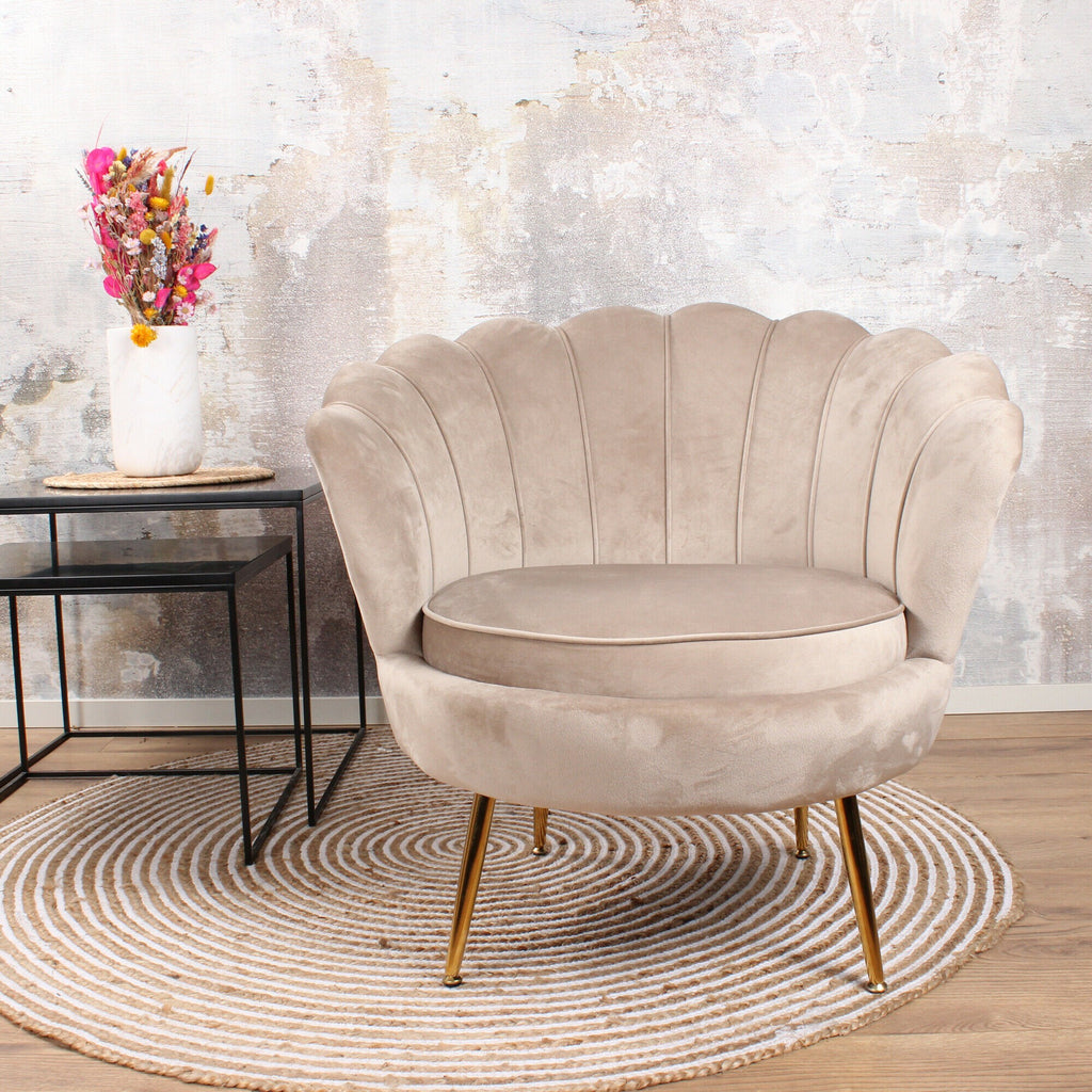 feliz fauteuil velvet champagne/taupe