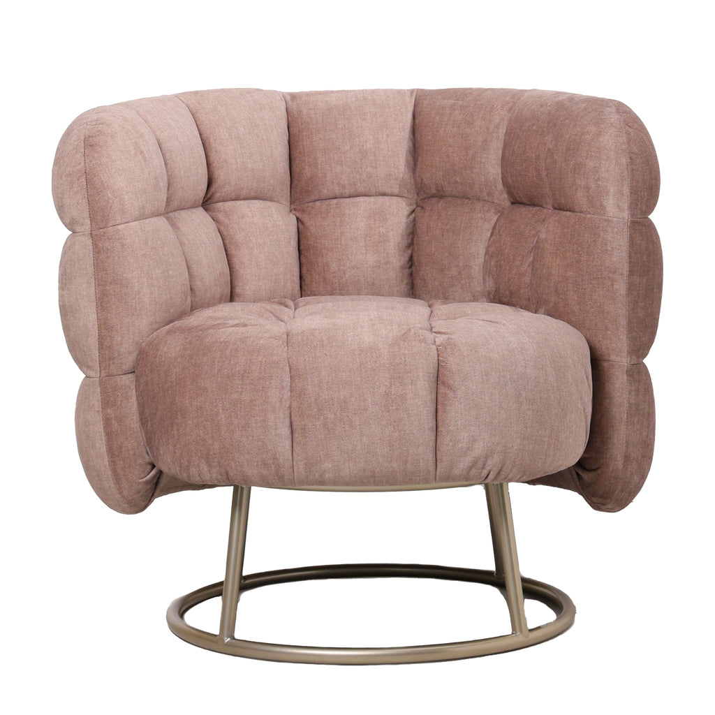 fluffy roze fauteuil vogue 3 antilope gouden basis