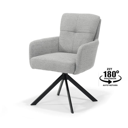 Fred armchair - Fabric Retro Bliss #83-Gray - swivel base 180 black