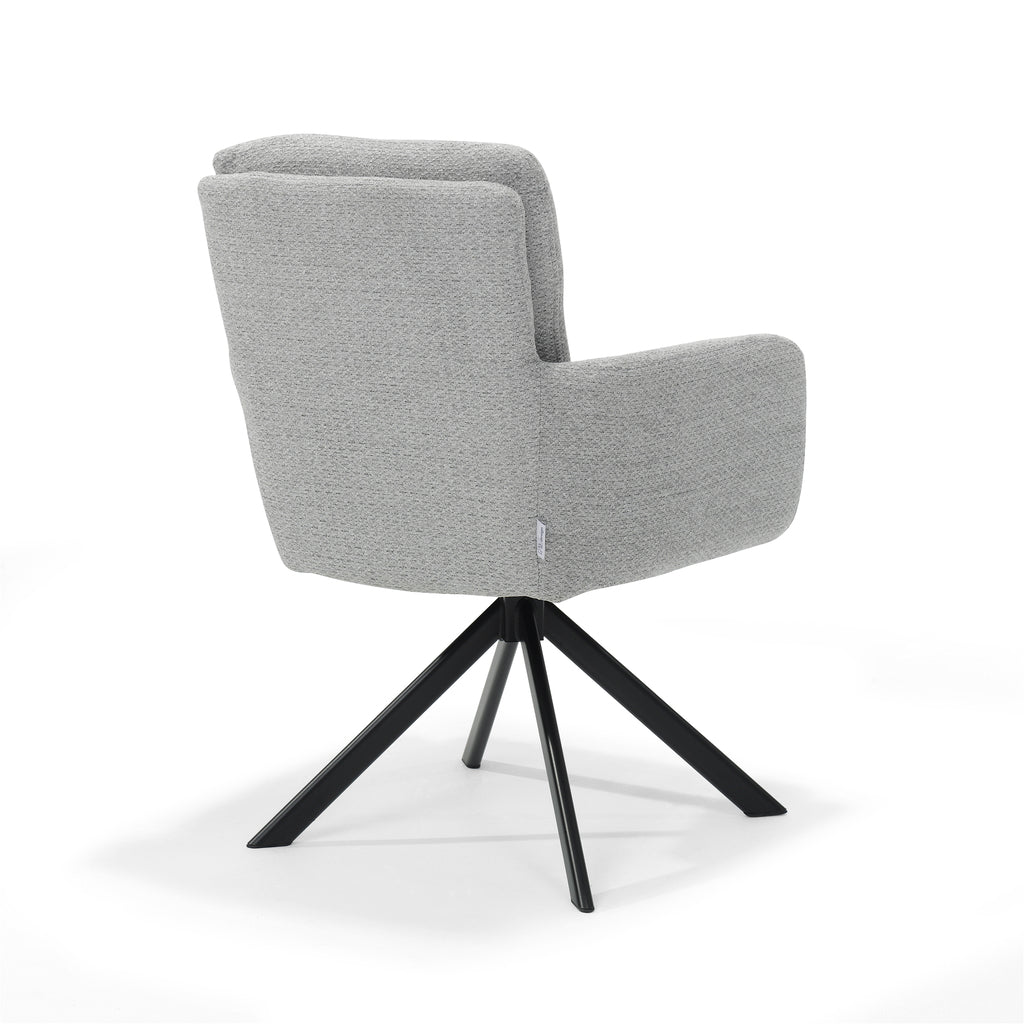 fred armchair - fabric retro bliss #83-gray - swivel base 180 black