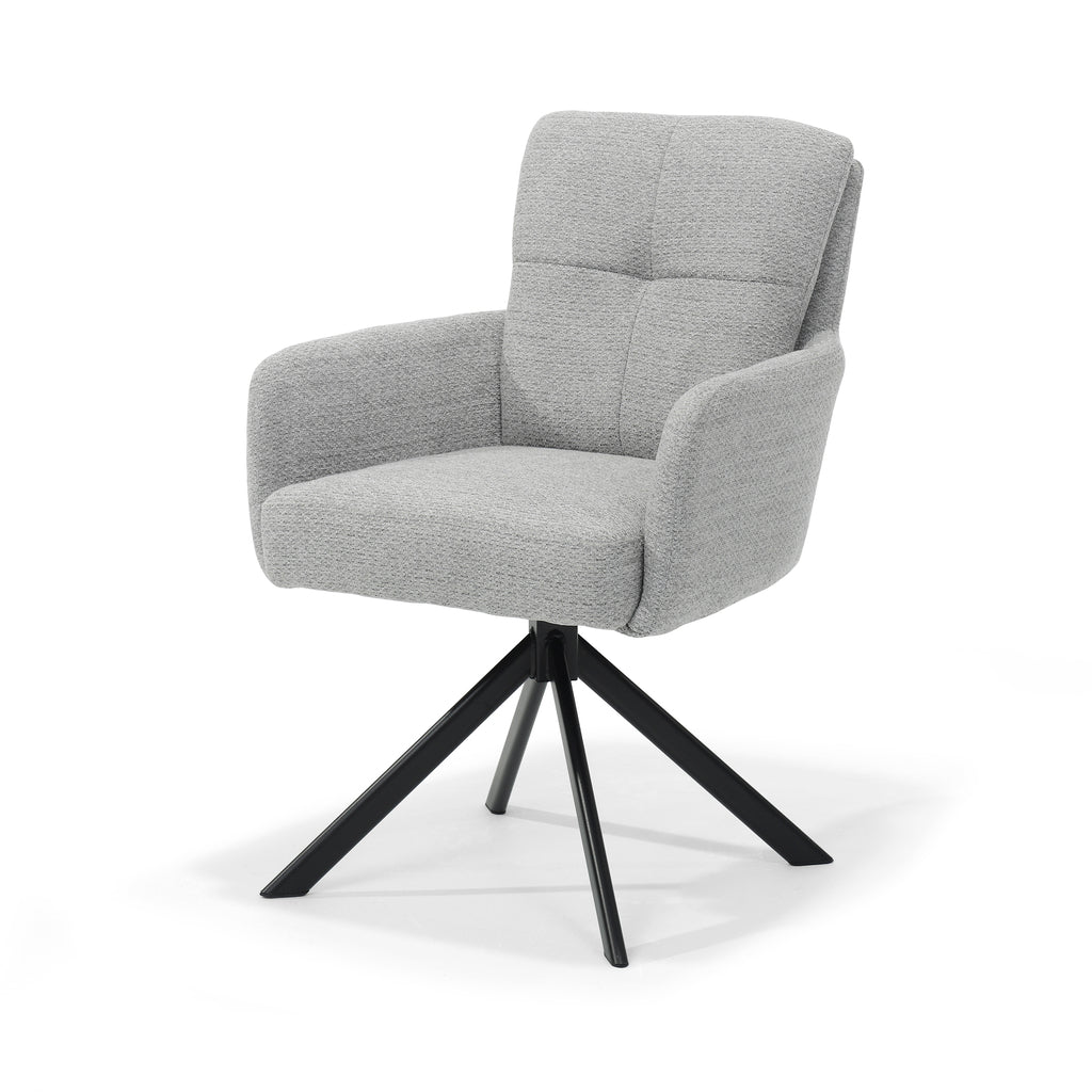 fred armchair - fabric retro bliss #83-gray - swivel base 180 black