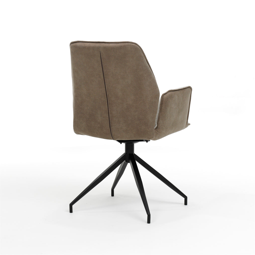 gio fauteuil m4 met draaivoet in bull lever+stof oasis natural.