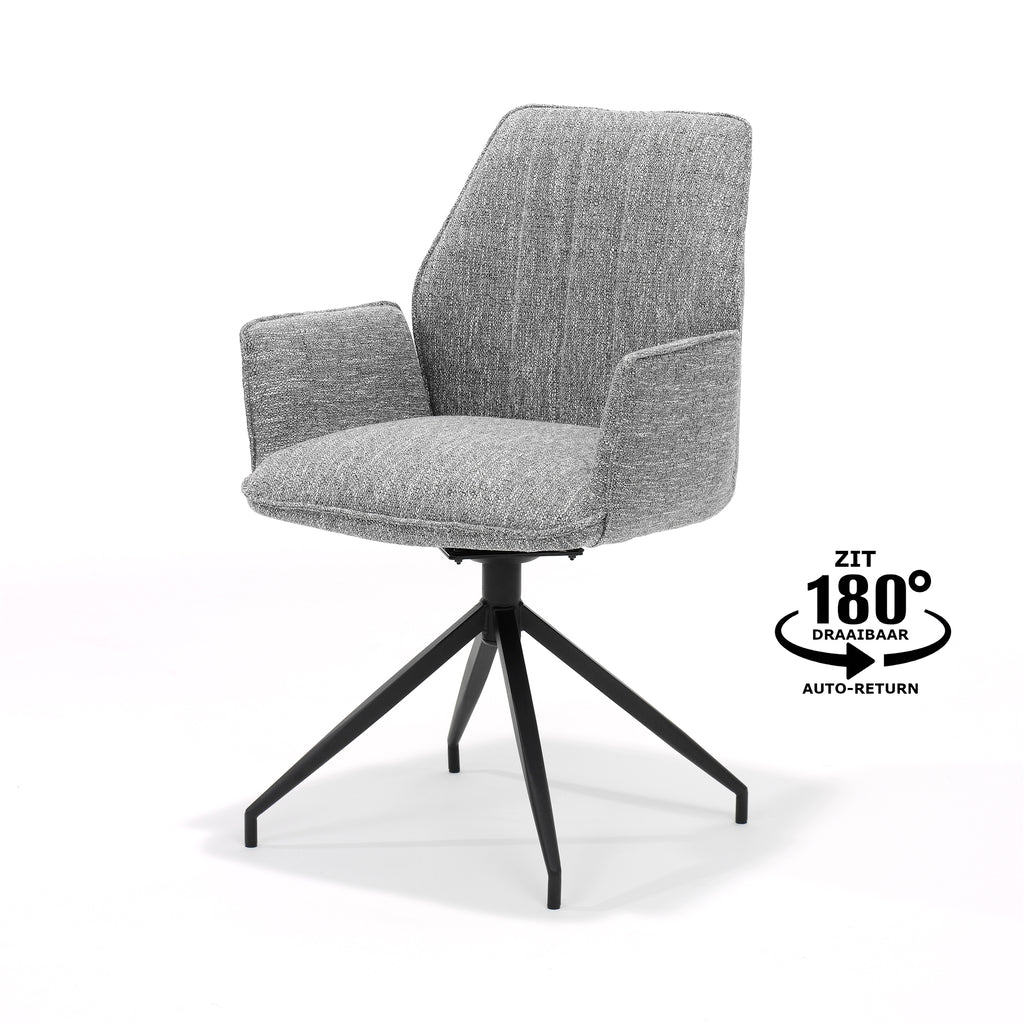 gio fauteuil m4 met draaivoet in stof oasis grey