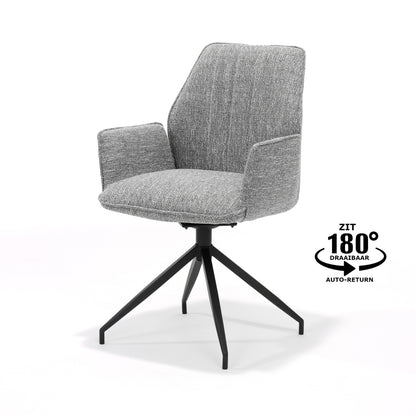 Gio fauteuil M4 met draaivoet in stof Oasis Grey