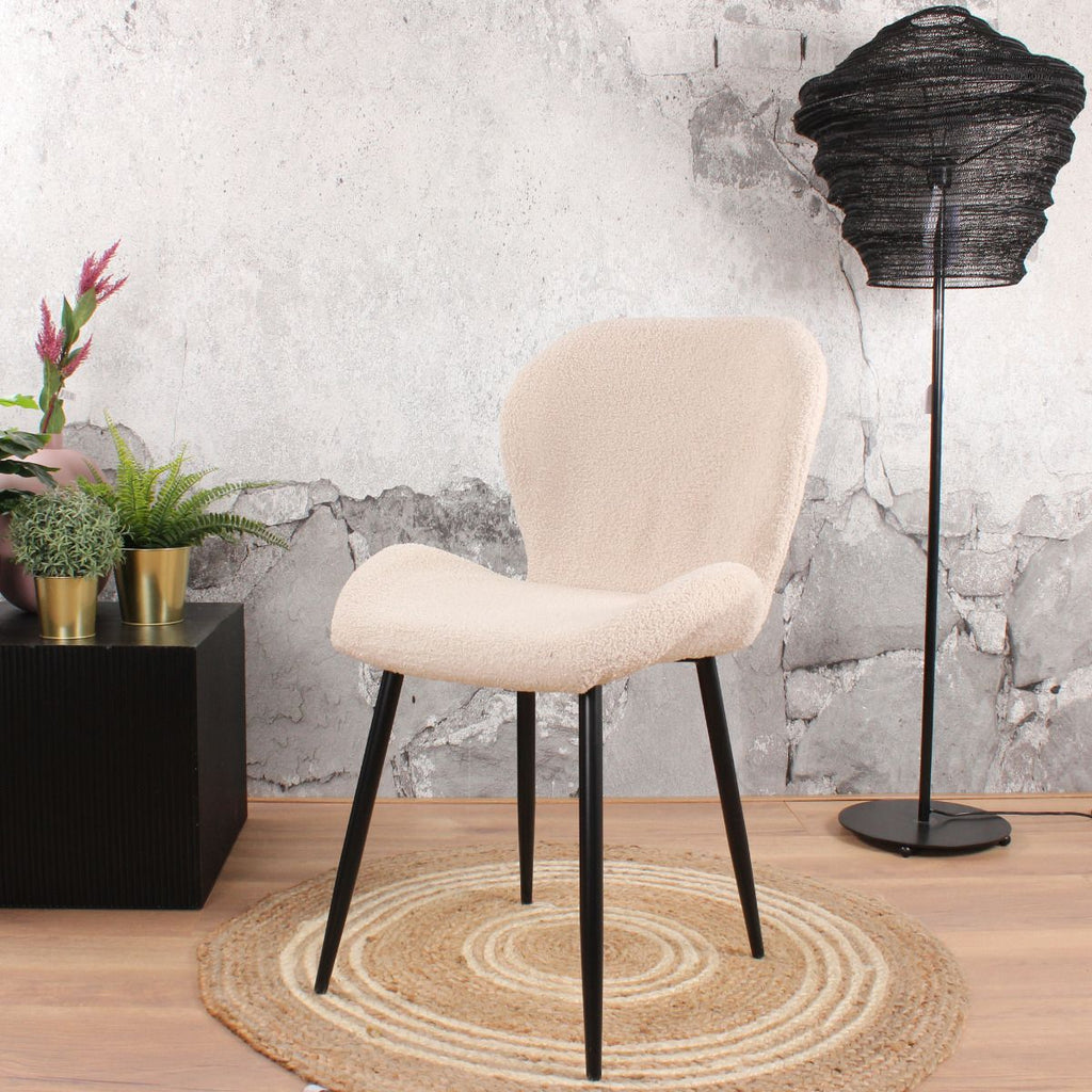 giulia eetkamerstoel teddy ivoor - giulia dining chair teddy ivory