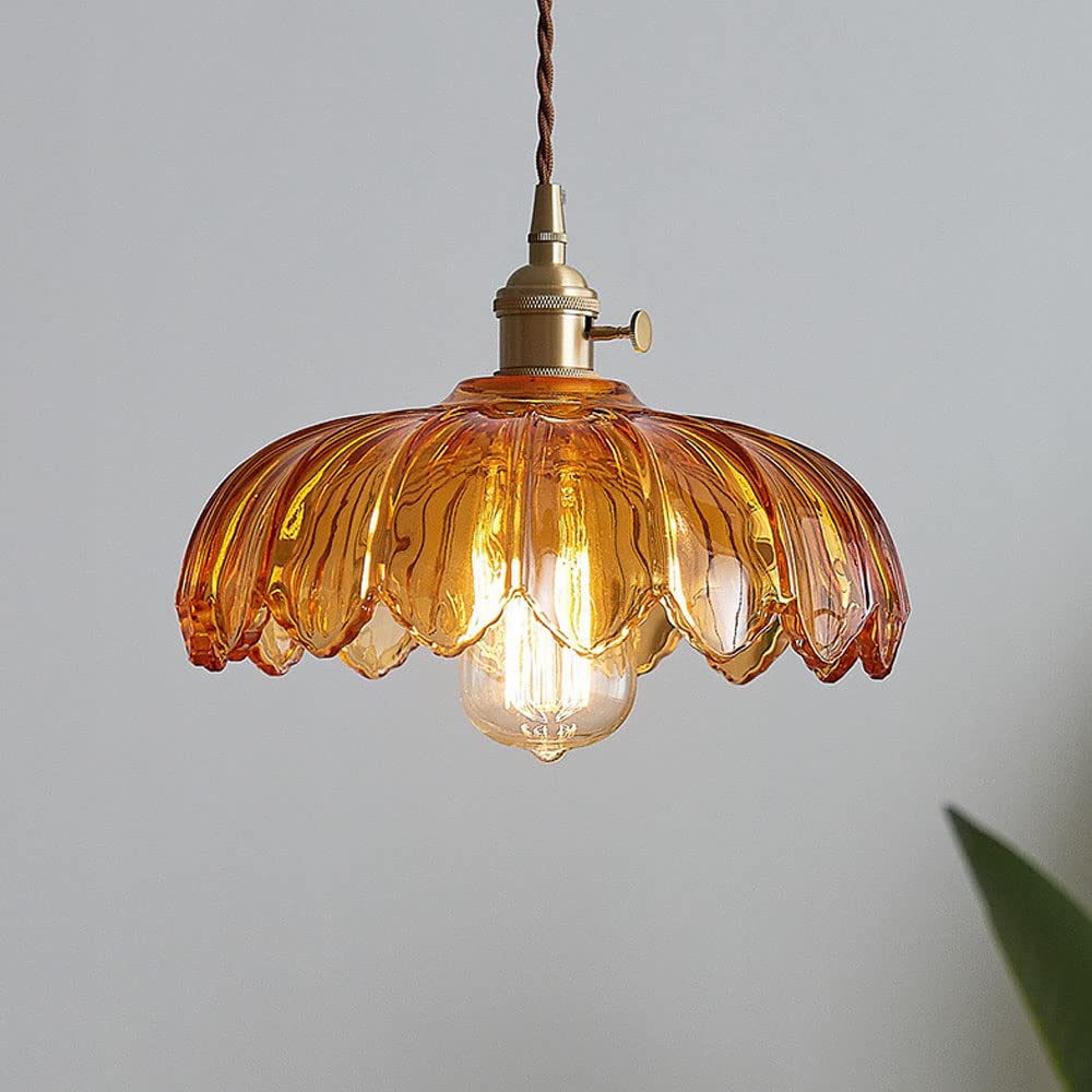 stijlvolle vintage glazen bloemenhanglamp voor een sfeervolle ambiance