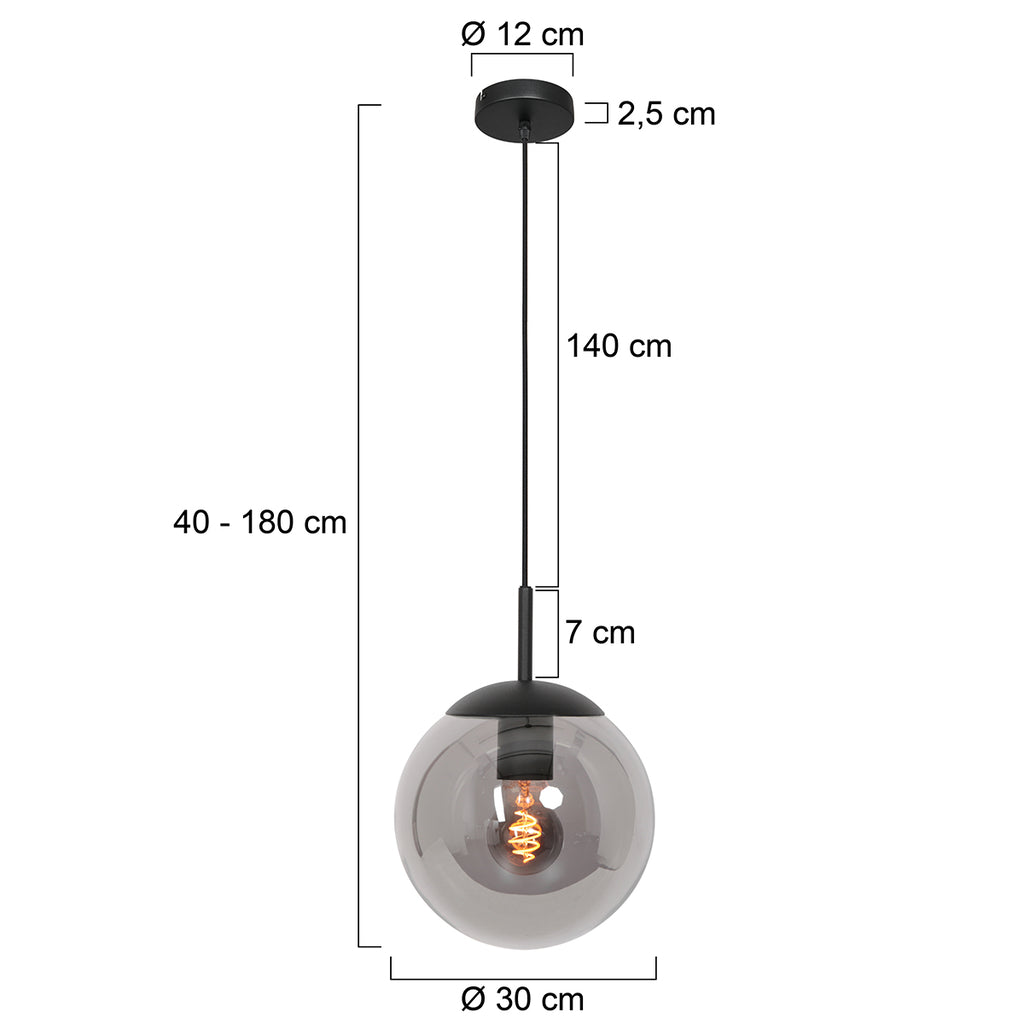 hanglamp bollique 3498zw zwart