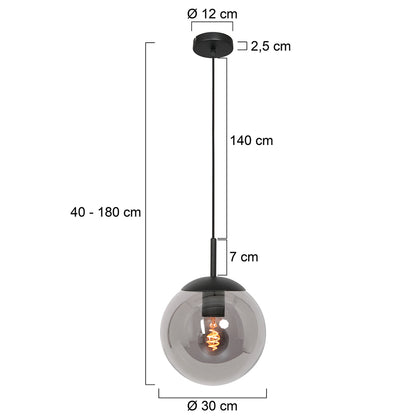 Hanglamp Bollique 3498ZW Zwart