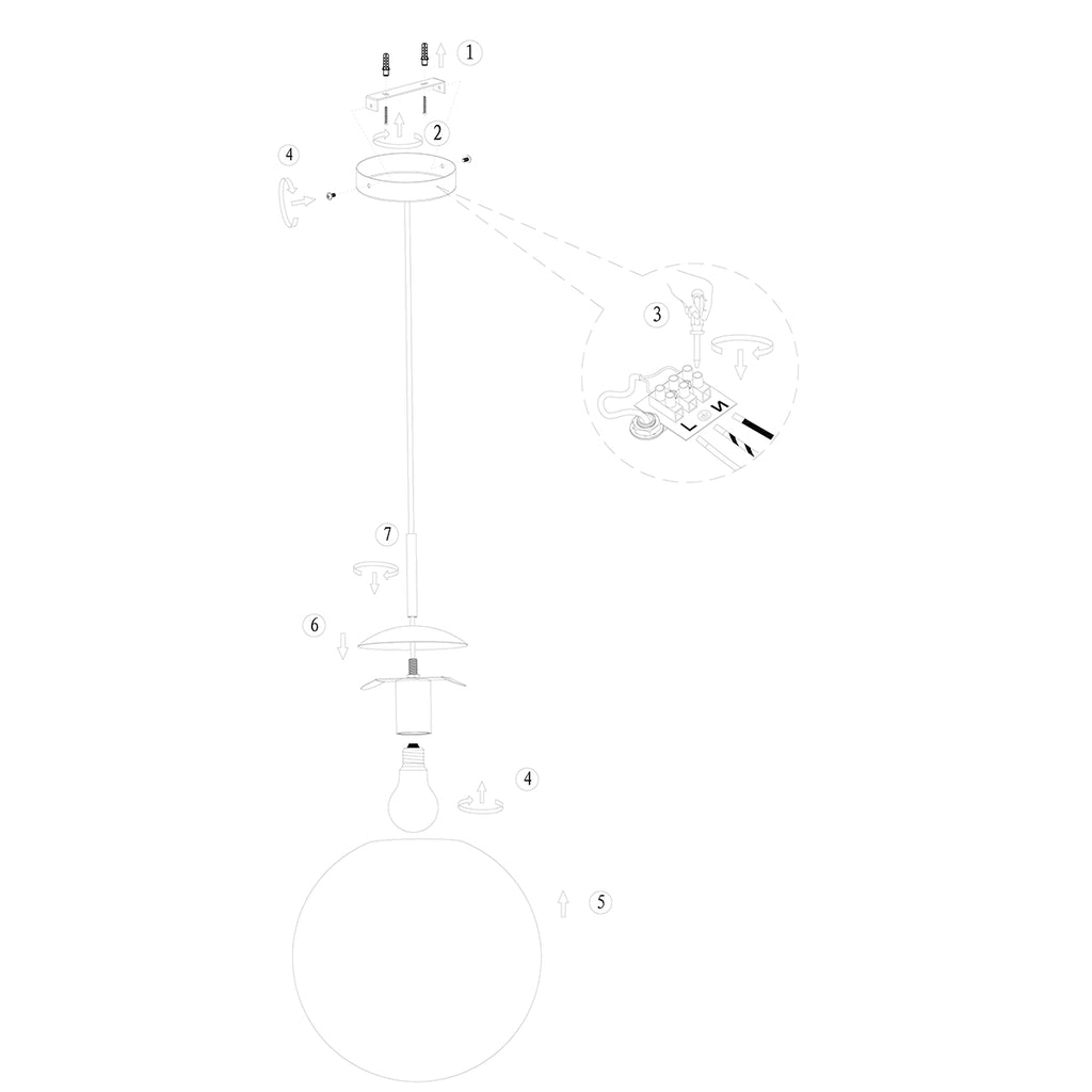 hanglamp bollique 3498zw zwart