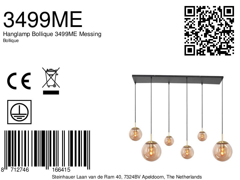 hanglamp bollique 3499me messing