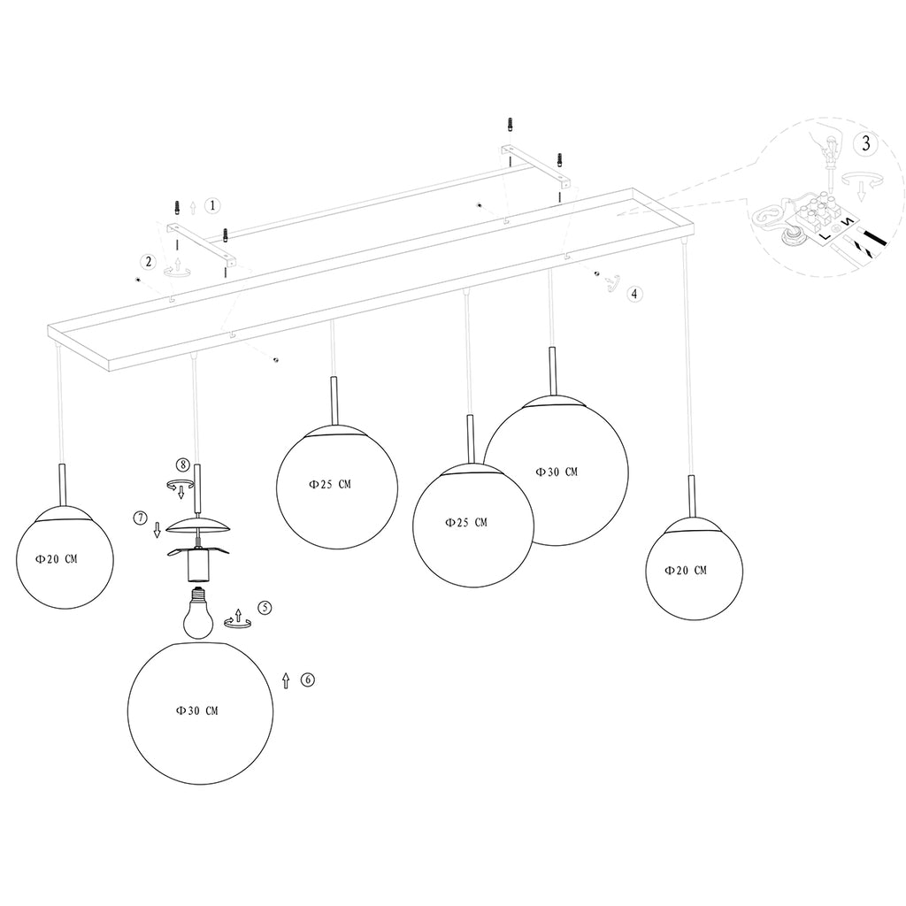 hanglamp bollique 3499zw zwart