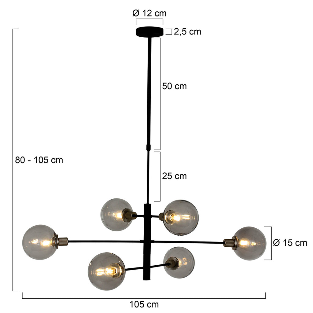 hanglamp constellation 2709zw zwart