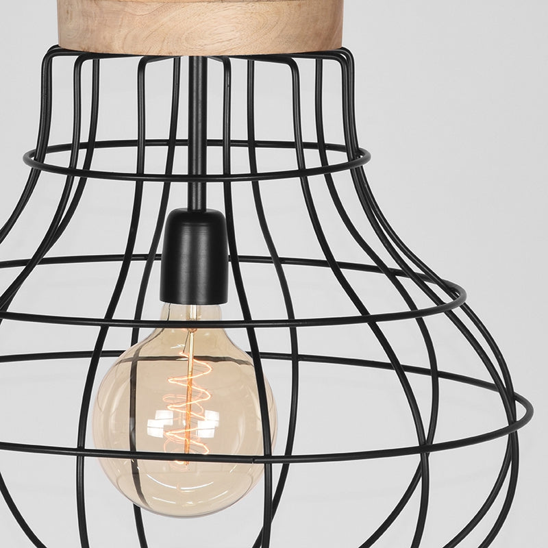 label51 hanglamp drop - zwart - mangohout