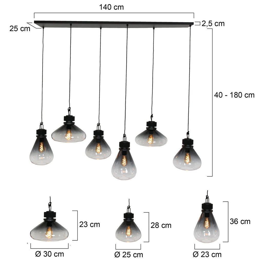 hanglamp flere 2672zw zwart