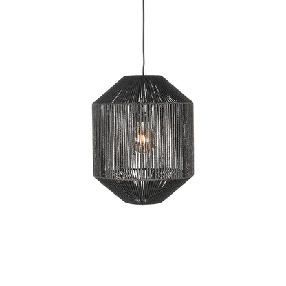 LABEL51 Hanglamp Ibiza - Zwart - Jute - 1-Lichts Cilinder