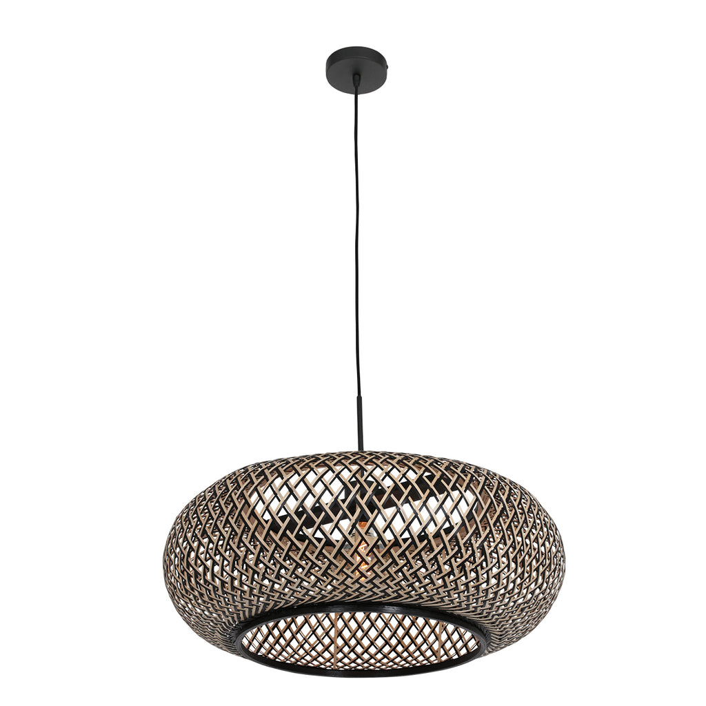 hanglamp maze 3602zw+k2001hs zwart-(zwart-bruin)