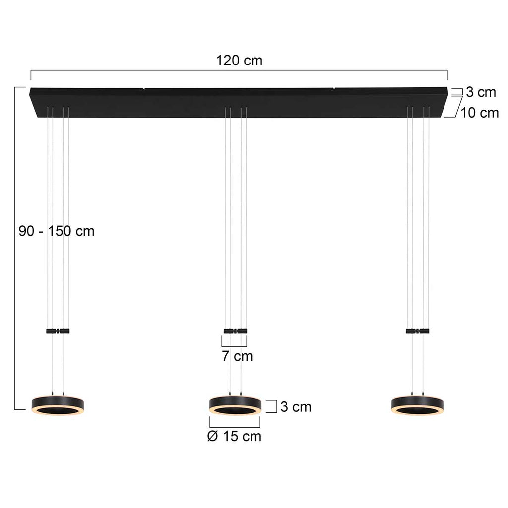 hanglamp piola 3501zw zwart