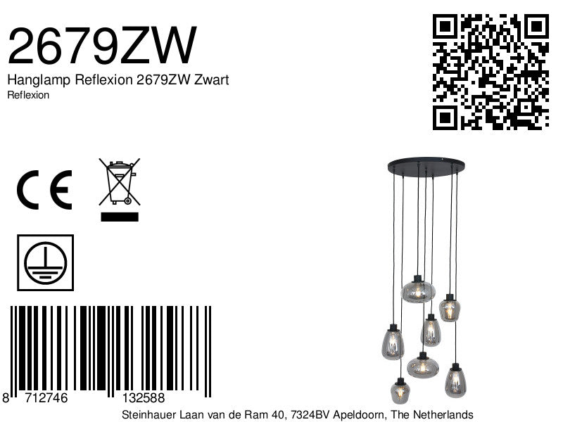 hanglamp reflexion 2679zw zwart