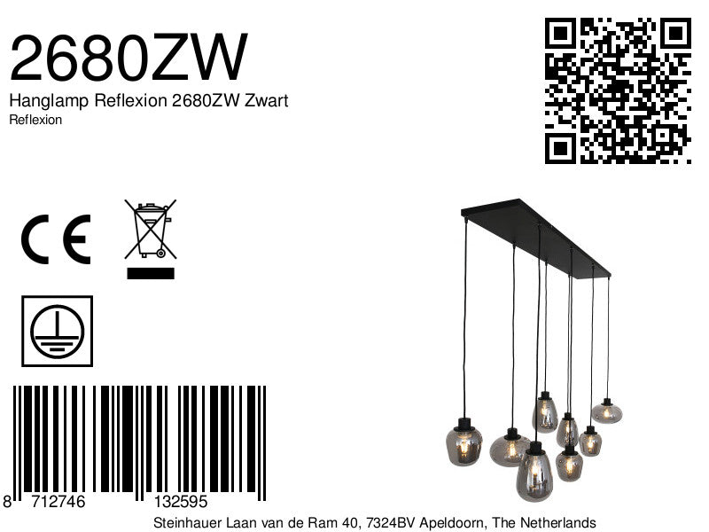 hanglamp reflexion 2680zw zwart