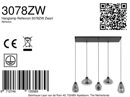 Hanglamp Reflexion 3078ZW Zwart