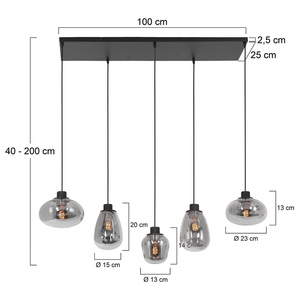 hanglamp reflexion 3078zw zwart