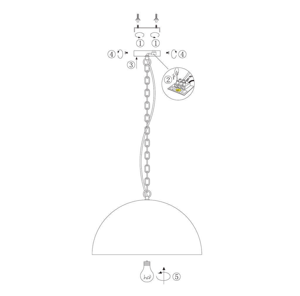 hanglamp semicirkel 2555zw zwart