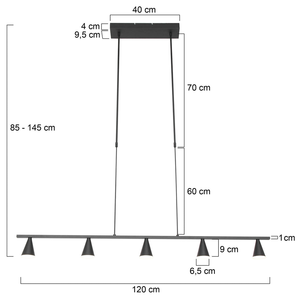 hanglamp vortex 3066zw zwart