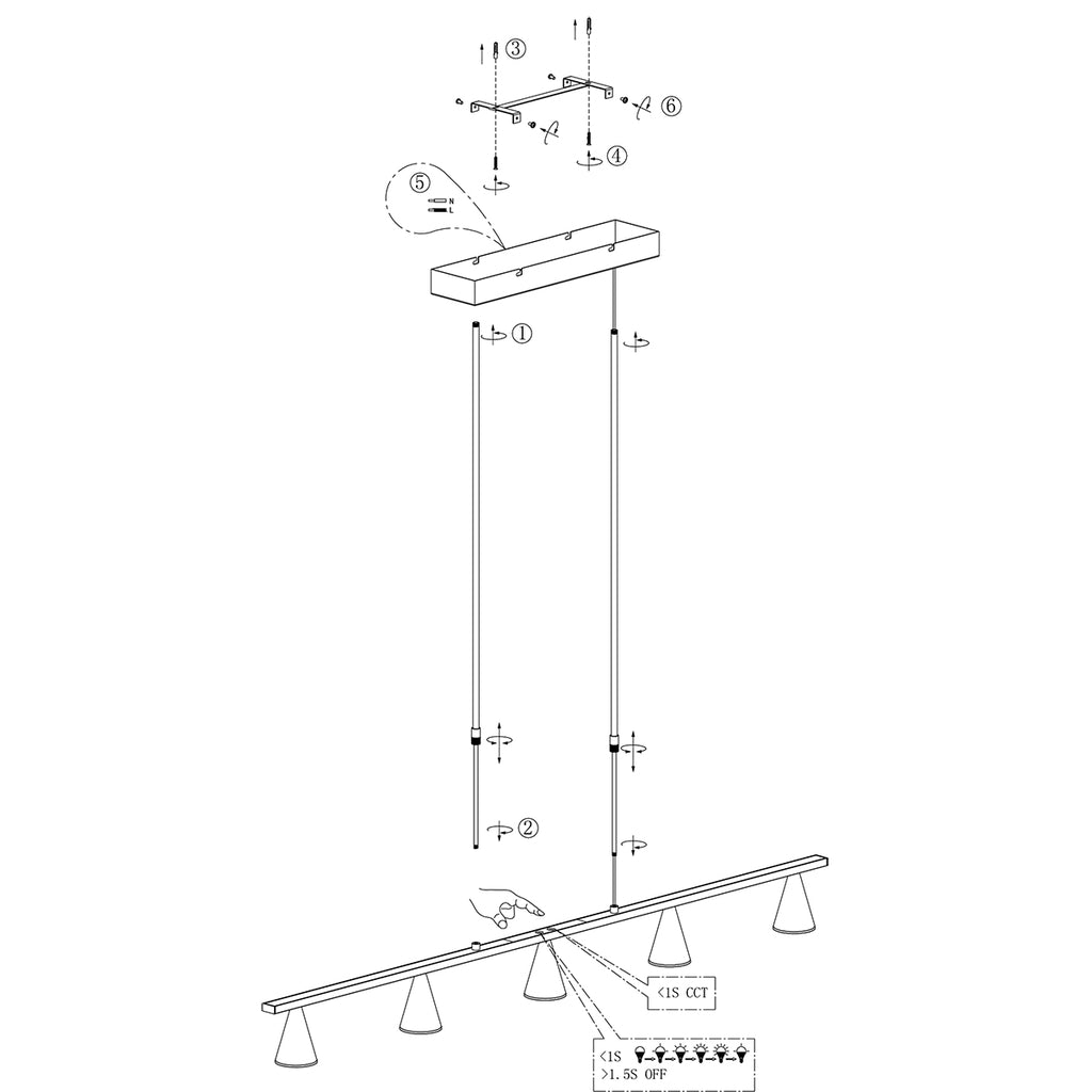 hanglamp vortex 3066zw zwart