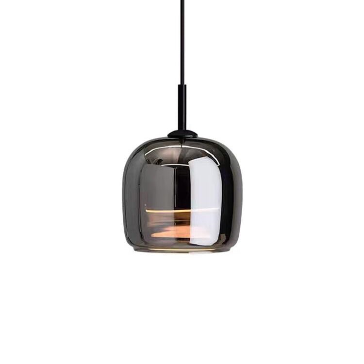 stijlvolle zwarte glazen hanglamp in scandinavisch design