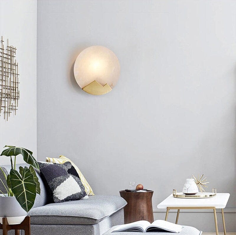 elegante scandinavische marmeren wandlamp in minimalistisch design