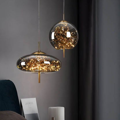 Essence | Elegante Bruine Glazen Hanglamp