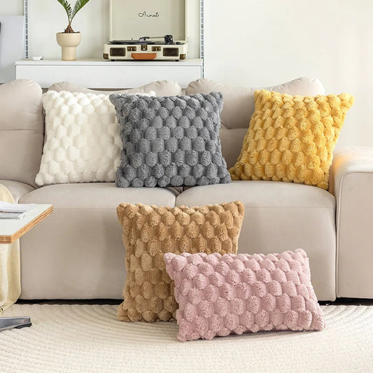 Velours kussenhoes in effen kleur van 45 x 45 cm voor bank of stoel