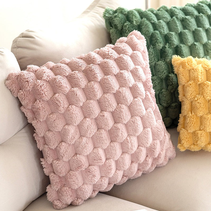 vierkante velours kussenhoes met zachte structuur voor woonkamerdecoratie