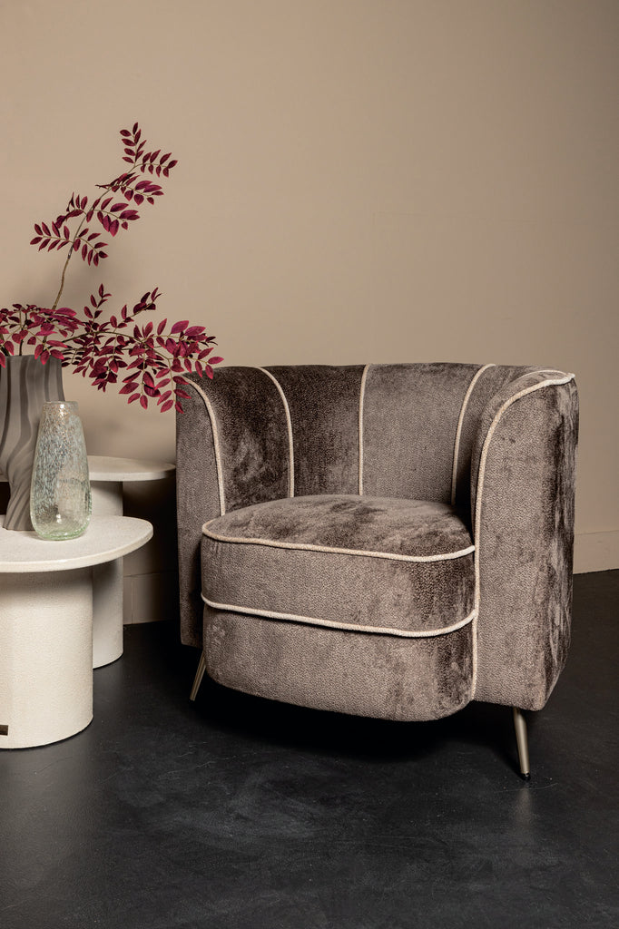 john grey fauteuil aphrodite 7 in mocca beige strepen.