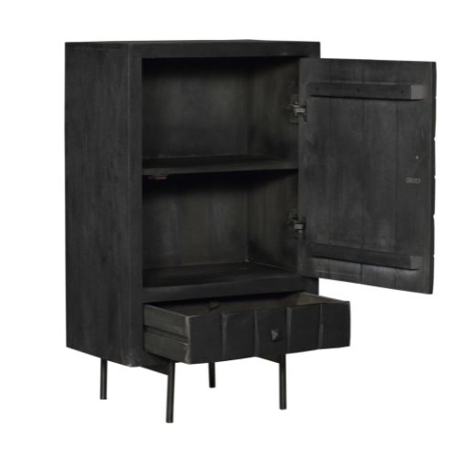 kabinet kast brandy zwart | 1 deur 1 lade