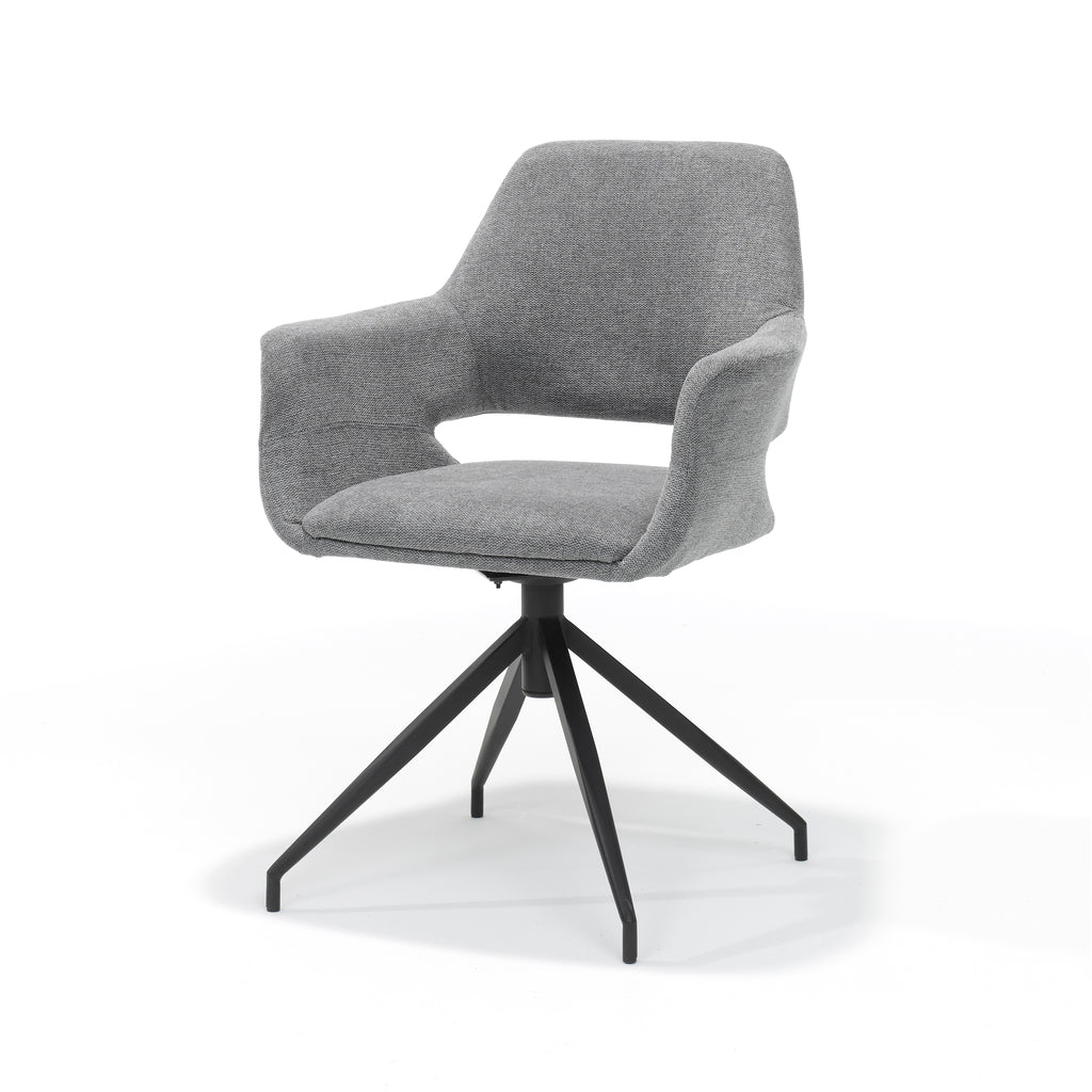 katy fauteuil m4 - stof belfast grijs - draaivoet