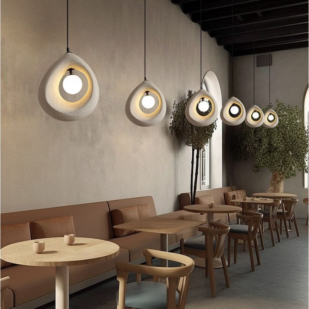 elegante ronde wabi sabi hanglamp voor een warm en sfeervol interieur