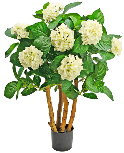 Kunstmatige Hortensia plant van 85 cm in het wit